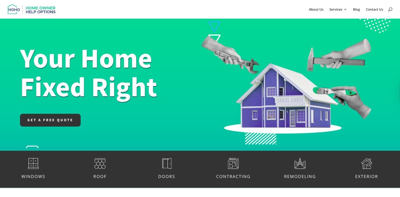 Home page of Home Owner Pro Experts