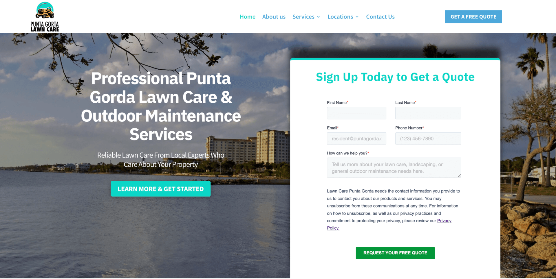 Punta Gorda lawn care homepage